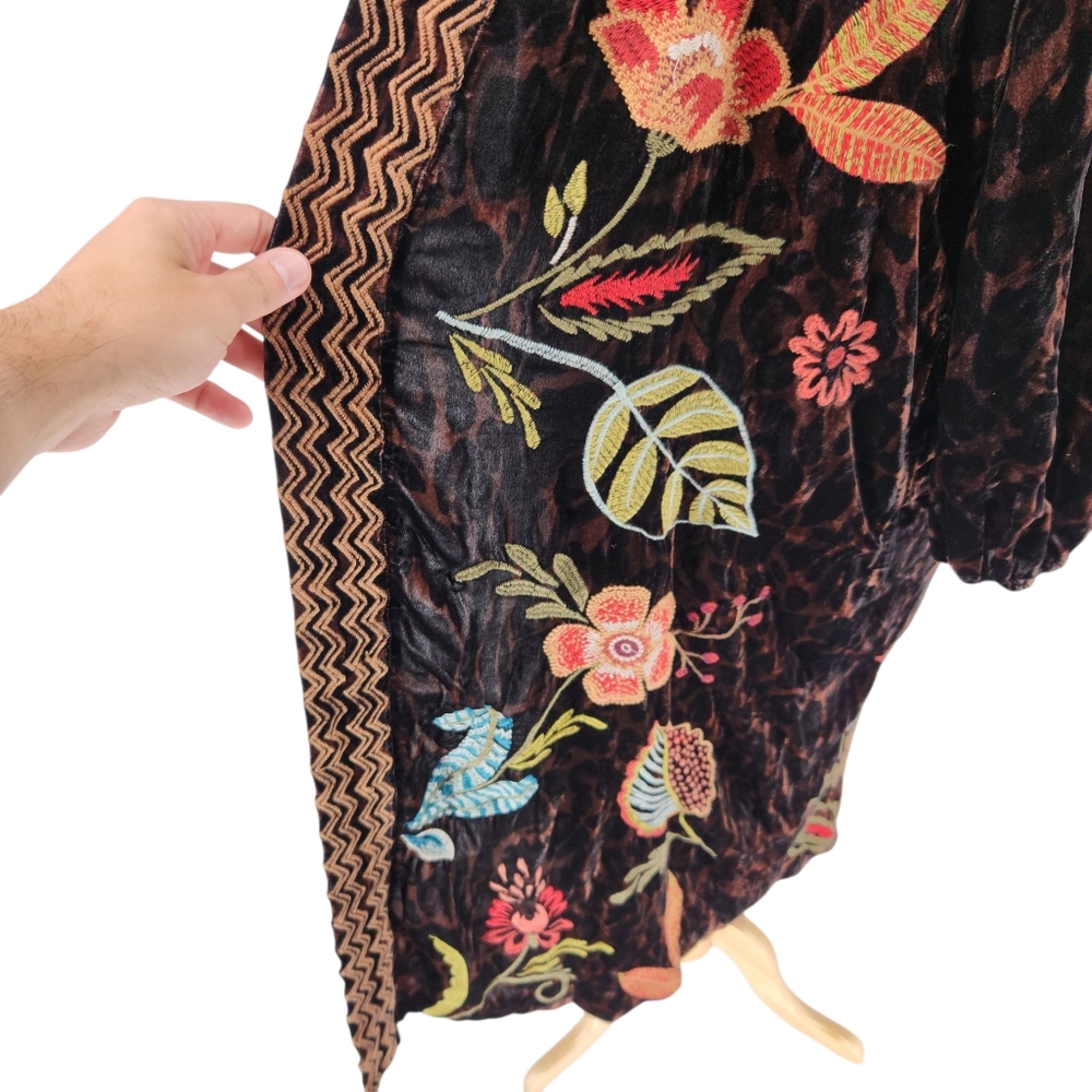 $528 Johnny Was Isabella Velvet Bishop Sleeve Kimono Coat Size XL - Picture 5 of 14